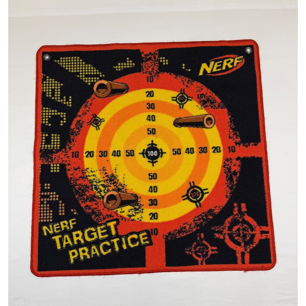 VINTAGE NERF TARGET PRACTICE 32" X 32" WALL FLOOR HASBRO SQUARE RUG *RARE*
